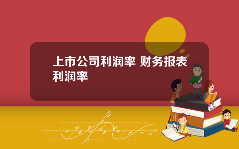 上市公司利润率 财务报表利润率